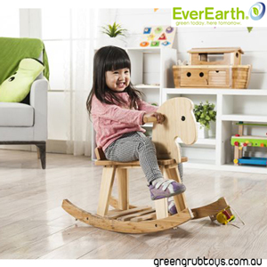 Eco-friendly EverEarth Bamboo Wooden Rocking Horse Toy with flat rate $9.95 shipping